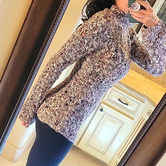 Bebe Cozy Multicolor Crocheted Sweater, L - Picture 8 of 15